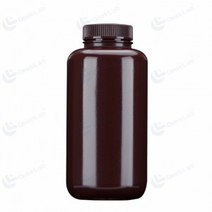 Botella de reactivo marrón PP de boca ancha de 1000 ml
