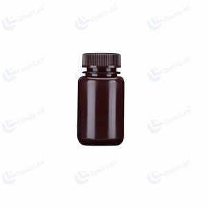 Bruine PP-reagensfles van 125 ml met brede opening
