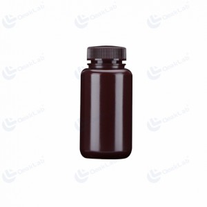 Flacon de réactif PP marron à col large de 250 ml