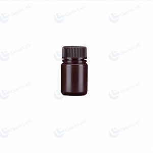 Bruine HDPE-reagensfles van 30 ml met brede opening