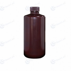 Коричневая бутылка для реагента из HDPE с узким горлышком, 500 мл