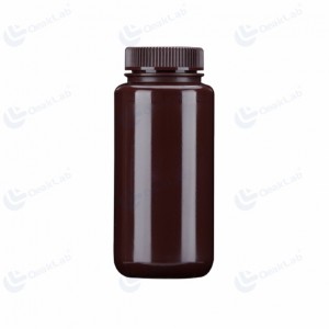 Botella de reactivo marrón HDPE de boca ancha de 500 ml