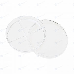 Placa de Petri de 90 mm com quatro compartimentos
